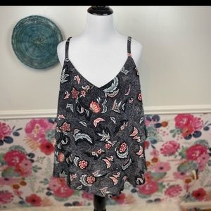 Torrid Size 2 Black Pink Floral Whimsical Tank